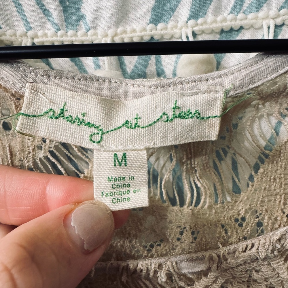 Anthropologie Asymmetrical Lace Tee - Picture 5 of 7